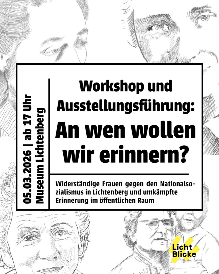 5.3.26 Workshop und Ausstellungsführung: An wen wollen wir erinnern?