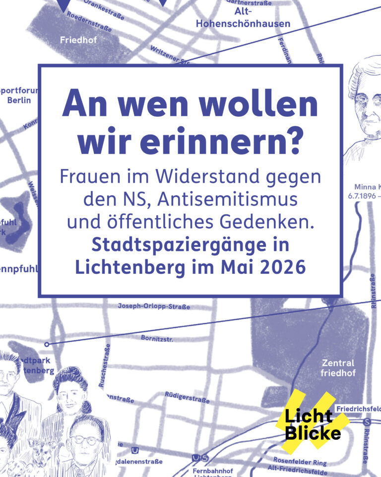 Stadtspaziergänge zu Frauen im Widerstand gegen den NS, Antisemitismus und öffentlichem Gedenken im Mai 2026