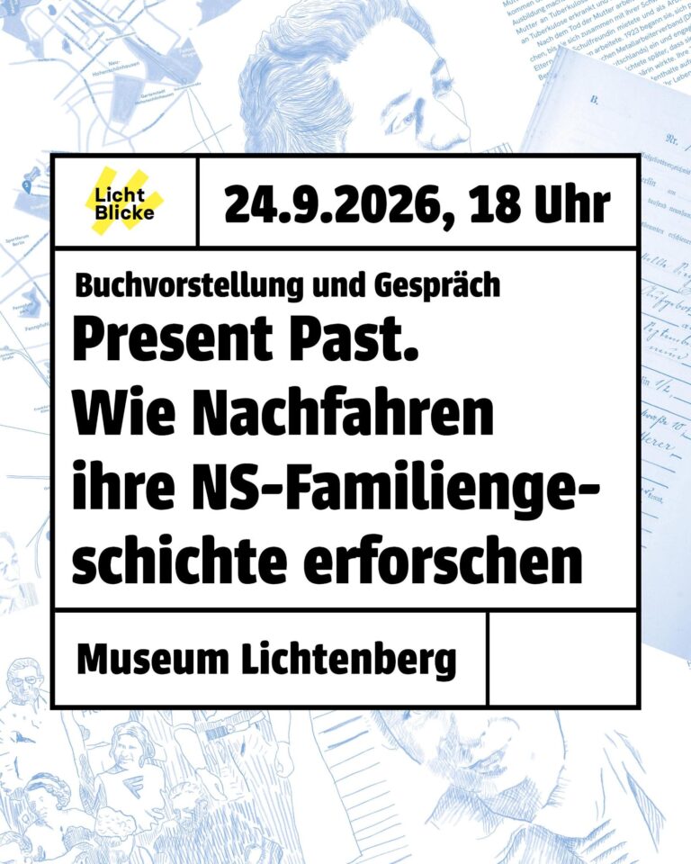 24.9.: Buchvorstellung und Gespräch: „Present Past. Wie Nachfahren ihre NS-Familiengeschichte erforschen“